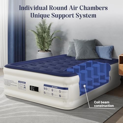 KNZZO Air Mattress Full with Built-in Pump and Storage Bag
