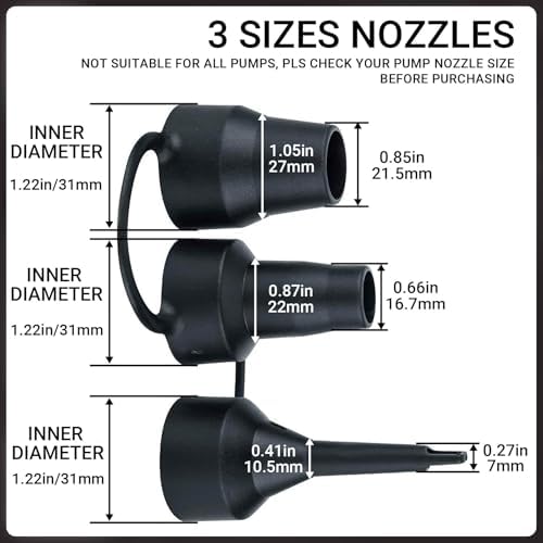 3 Sets Air Pump Nozzles Replacement - Black