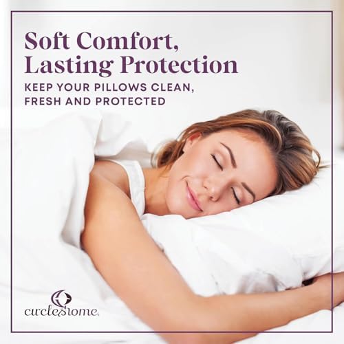 CirclesHome Pillow Protectors - Lavender 100 Cotton Zippered Single Pack