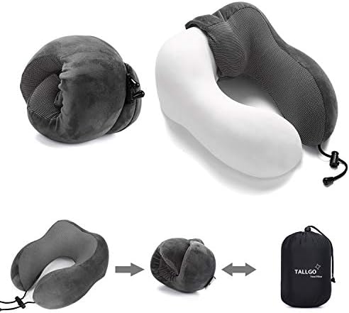 TALLGO Travel Pillow with Memory Foam Support
