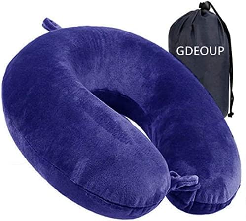 GDEOUP Travel Pillow - Memory Foam Neck Support for Airplane Car