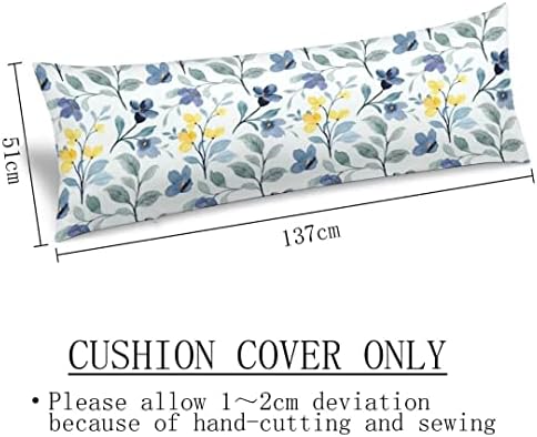 YUDILINSA Watercolor Floral Body Pillow Cover 20x54
