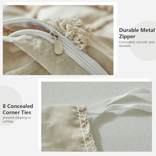 Boho Duvet Cover Set TwinTwin XL 2 Pieces Khaki