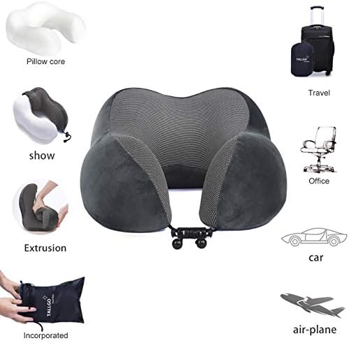 TALLGO Travel Pillow with Memory Foam Support