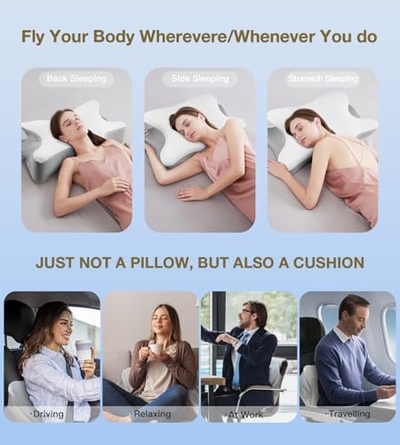 SurSynch Cervical Neck Pillow for Neck and Shoulder Pain Relief