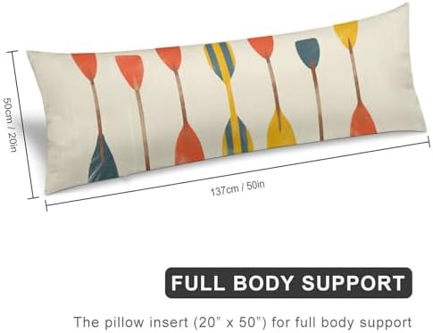 MaSiledy Colorful Body Pillow Cover 20x54inch