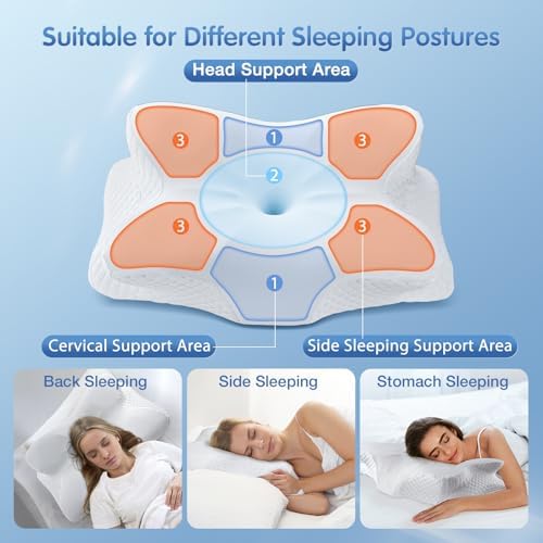 Vuteehy Cervical Pillow for Pain Relief and Cooling Support
