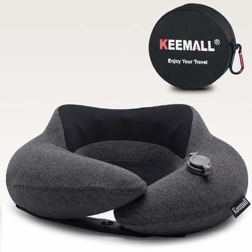 Keemall Inflatable Travel Neck Pillow with Acupressure