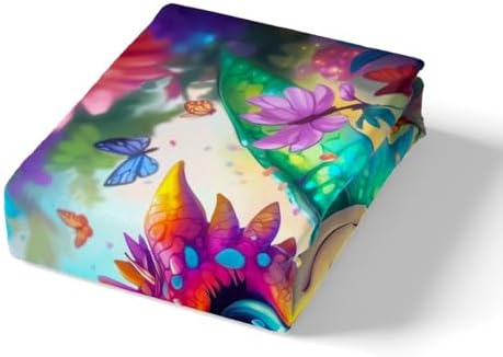 Castle Fairy Cartoon Dragon Bed Sheet Set Twin Size 1
