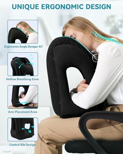 JefDiee Inflatable Travel Pillow for Airplanes