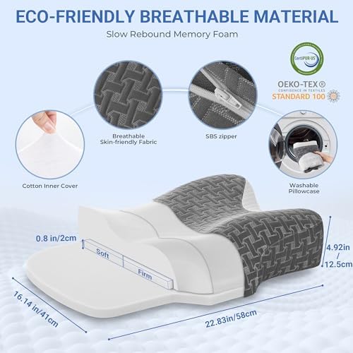 Elviros Cervical Neck CPAP Pillow for Sleep Apnea
