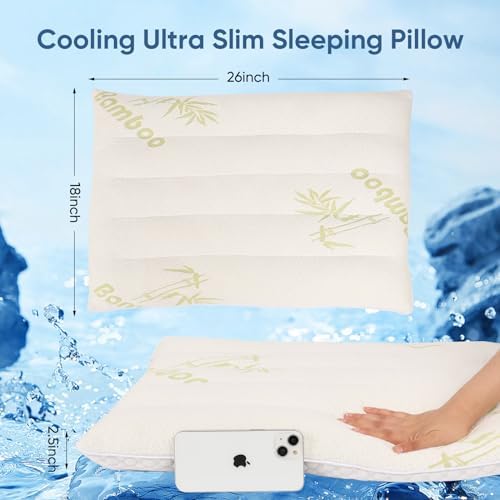MINUPWELL Cooling Ultra Flat Pillow - 25 Inch High 18x26 in
