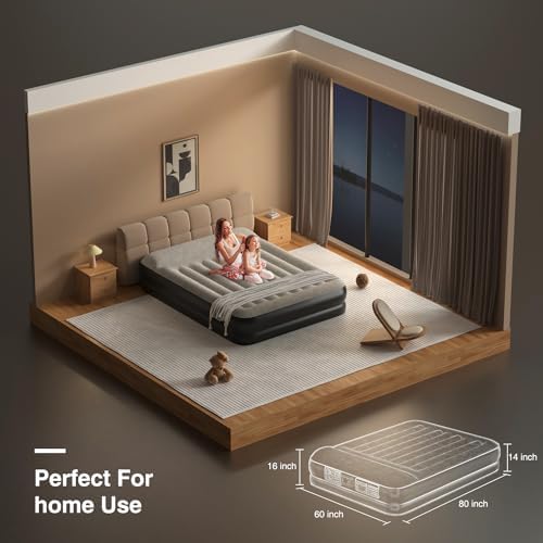 Ezyrest Queen Air Mattress Waterproof Comfort with Built-in Pump