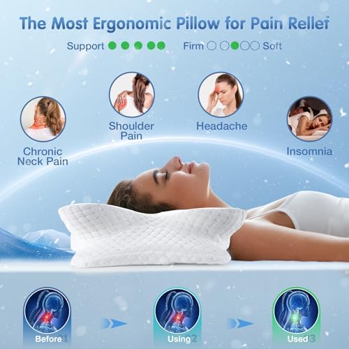 Vuteehy Cervical Pillow for Pain Relief and Cooling Support