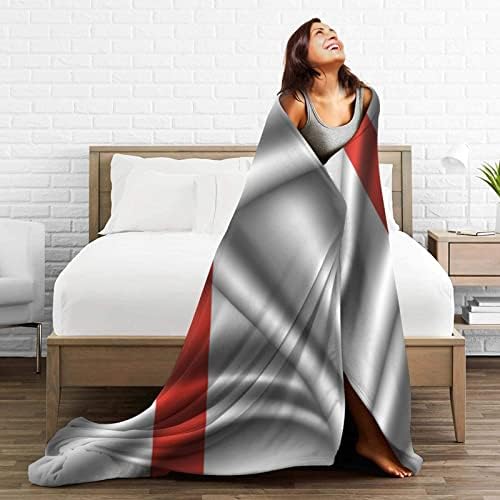 QIZYOQA Silk Style Thin Red Line Flag Throw Blanket 50x40