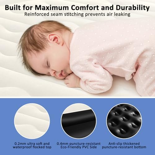 Vinitin Queen Air Mattress with Built in Pump 18 Elevated Black