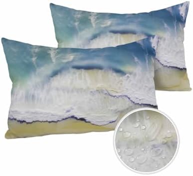 Waterproof Pillow Protector 2 Pack - 12x20 Inch Zipper Encasement