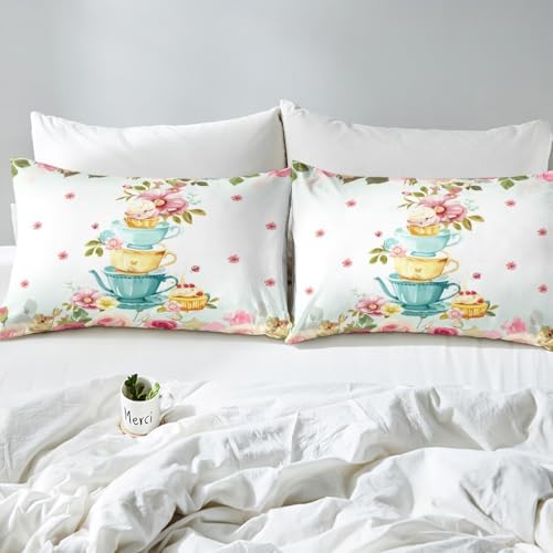 Castle Fairy Colorful Floral Fitted Sheet Set