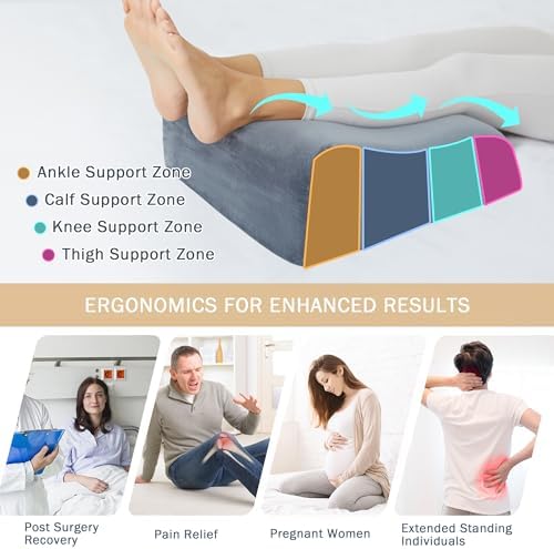 MORTGO 8 Memory Foam Leg Elevation Pillow for Swelling Relief