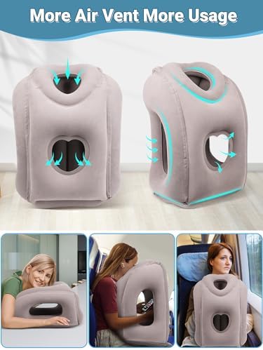 Maliton Inflatable Travel Pillow for Airplane Comfort Neck Support