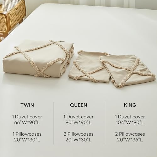 Boho Duvet Cover Set TwinTwin XL 2 Pieces Khaki