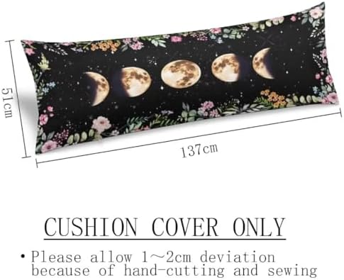 TOKILIAR Moon Phases Body Pillow Cover 20x54 Inches