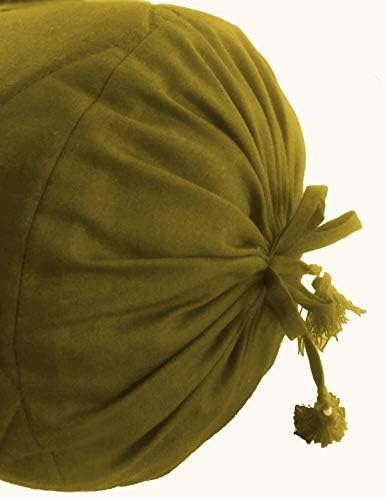 Olive Green Cotton Quilted Bolster Pillowcase - 9 x 24 Removable Cover