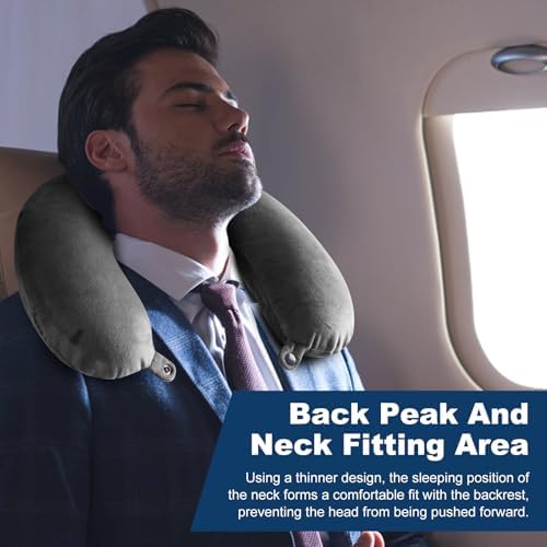 GDEOUP Travel Pillow with Memory Foam and Washable Cover