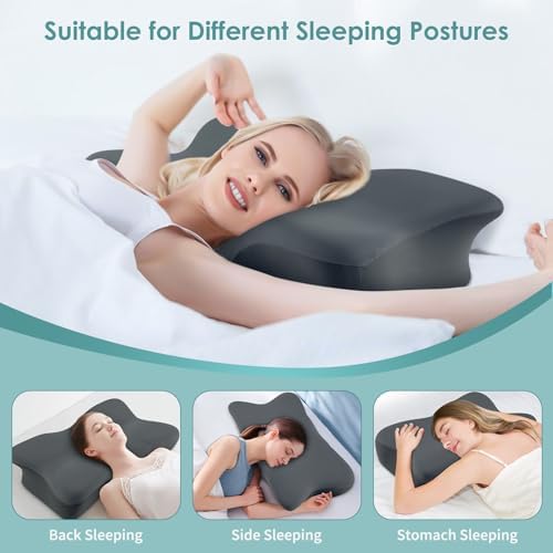 Silkena Cervical Neck Pillow for Side Back Stomach Sleepers