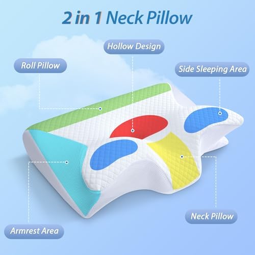 HOMCA 2 in 1 Memory Foam Cervical Pillow 1
