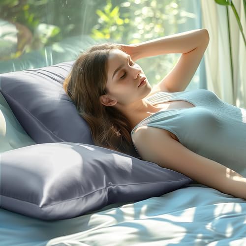 BEDELITE Cooling Pillowcases Queen Size 20x30 Grey