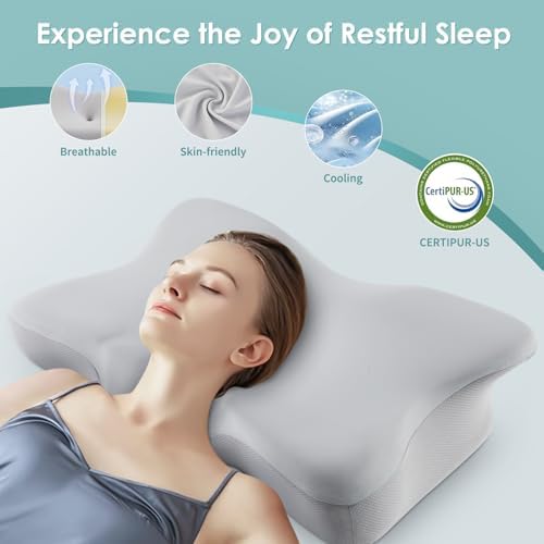 Silkena Cervical Neck Pillow for Back and Side Sleepers