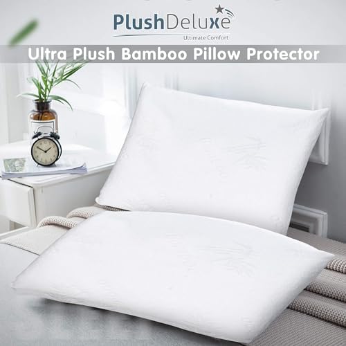 PlushDeluxe Premium 20x28 Waterproof Pillow Covers Set of 2