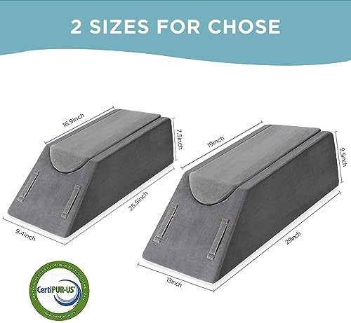 UBBCARE Leg Elevation Pillow for Recovery Memory Foam with Velvet Cover