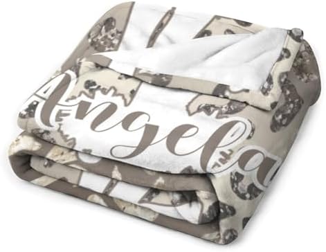 Custom Gradient Leopard Print Throw Blanket with Name
