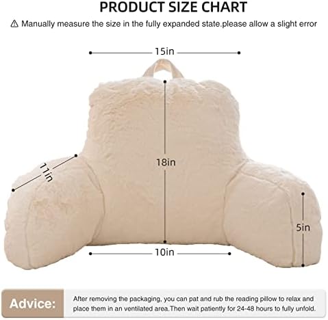 Aimuan Reading Pillow with Arms Bed Rest Wedge Ivory
