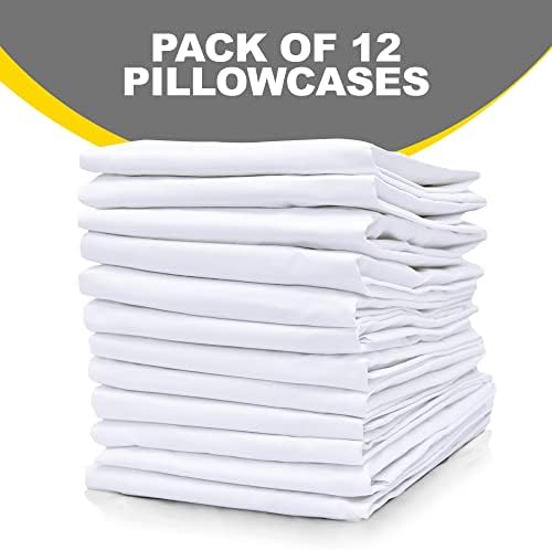 Pacific Linens White Percale Pillow Cases 12 Pack Set
