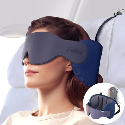 Inspireyes Dark Grey Travel Pillow with Eye Mask
