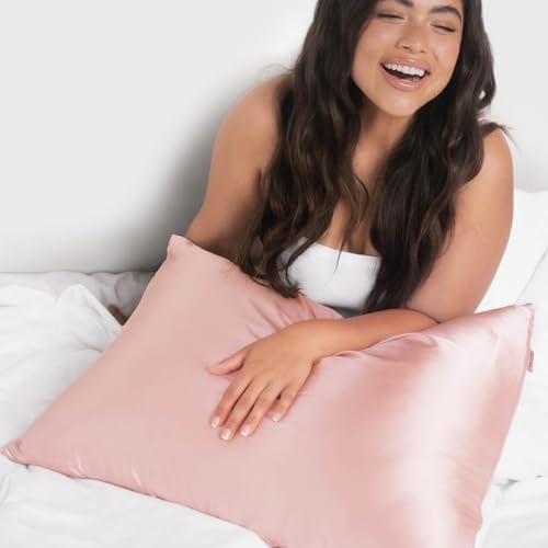 Kitsch Satin Pillowcase with Zipper - Blush Cooling Wrinkle-Free