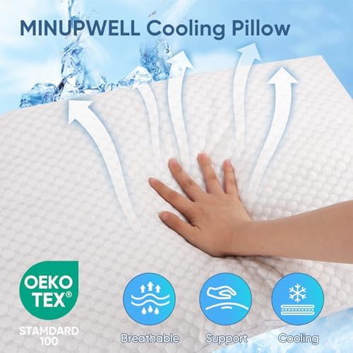 MINUPWELL Cooling Ultra Flat Pillow - 25 Inch High 18x26 in