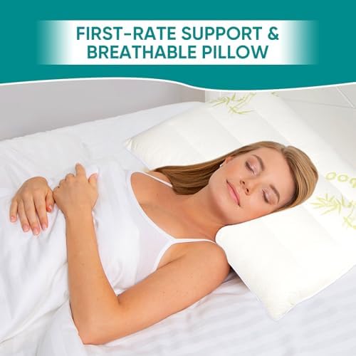 MINUPWELL Ultra Flat Bamboo Rayon Pillow 18x13 in
