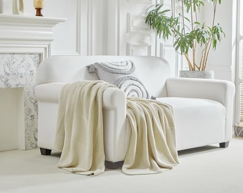 Longhui Chessboard Grid Chunky Cable Knit Throw Blanket