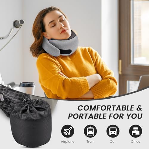 4litamz Travel Neck Pillow with Memory Foam