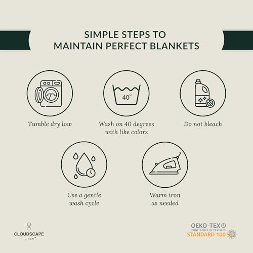 CLOUDSCAPE LINEN Extra Large 8 Layer Muslin Throw Blanket - Ivory