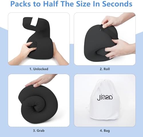 Jiaao Travel Neck Pillow with 3D Eye Mask and Ear Plugs