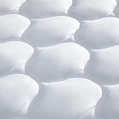 SLEEP ZONE Mattress Pad Protector Quilted Elastic 21 Inch Deep White