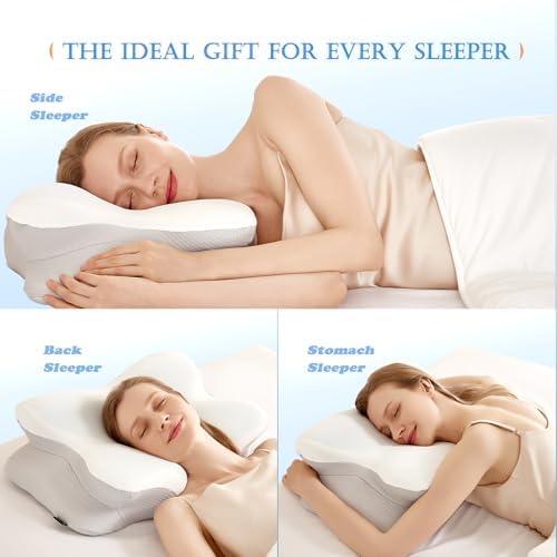 EUCIOR 7inch Cooling Gel Neck Pillow for Back and Shoulder Support