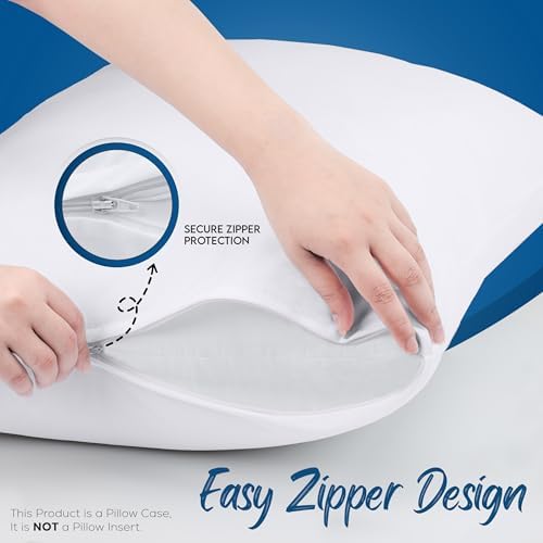 Utopia Bedding 4 Pack Pillow Protectors Waterproof Zipper Standard Size