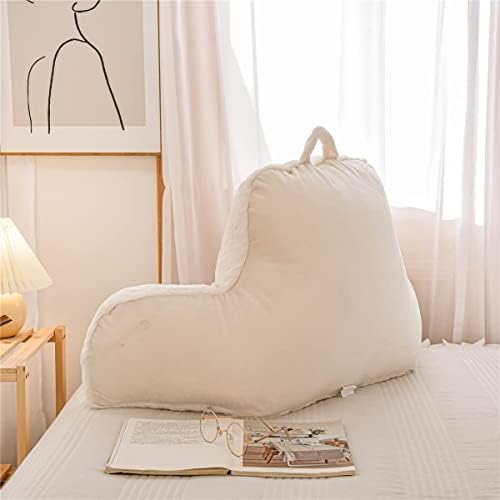Holawakaka Faux Fur Bed Rest Pillow with Arms - Ivory