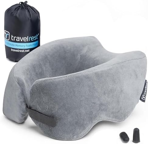 TRAVELREST Nest Memory Foam Travel Neck Pillow - Gray